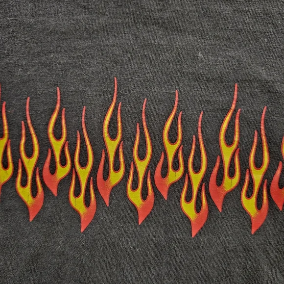 VTG Y2K No Boundaries Flames Long Sleeve Shirt Size L - Picture 5 of 9